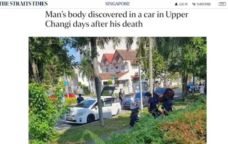 ▲新加坡一名34歲外送員陳屍車內約一個星期才被發現。（圖／翻攝自海峽時報）