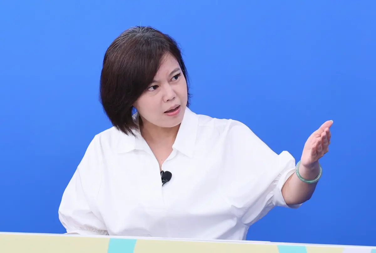 ▲游淑慧今日上《NOWnews今日新聞》自製節目「鄉民大學問」談政治。（圖／記者鄭孟晃攝，2023.08.11）