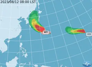 ▲蘭恩颱風以及朵拉颱風雙颱走向，預估對台灣天氣沒有影響。（圖／翻攝自中央氣象局）