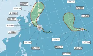▲目前西北太平洋有「蘭恩」和「朵拉」兩個颱風，皆無侵台疑慮，但近日飛往日本的民眾要留意蘭恩颱風的影響。（圖／翻攝中央氣象局官網）