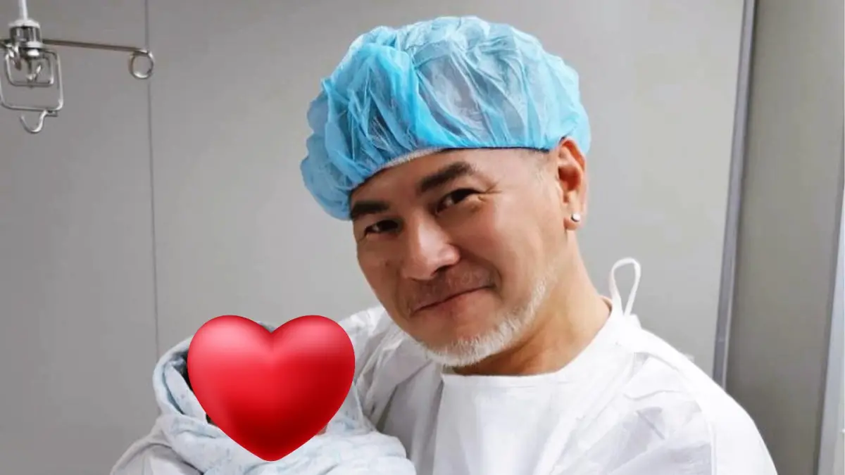 ▲52歲藝人馬國賢當爸爸，小16歲老婆今日順利生下兒子，父子倆幸福同框的照片曝光。（圖／馬國賢fb）　