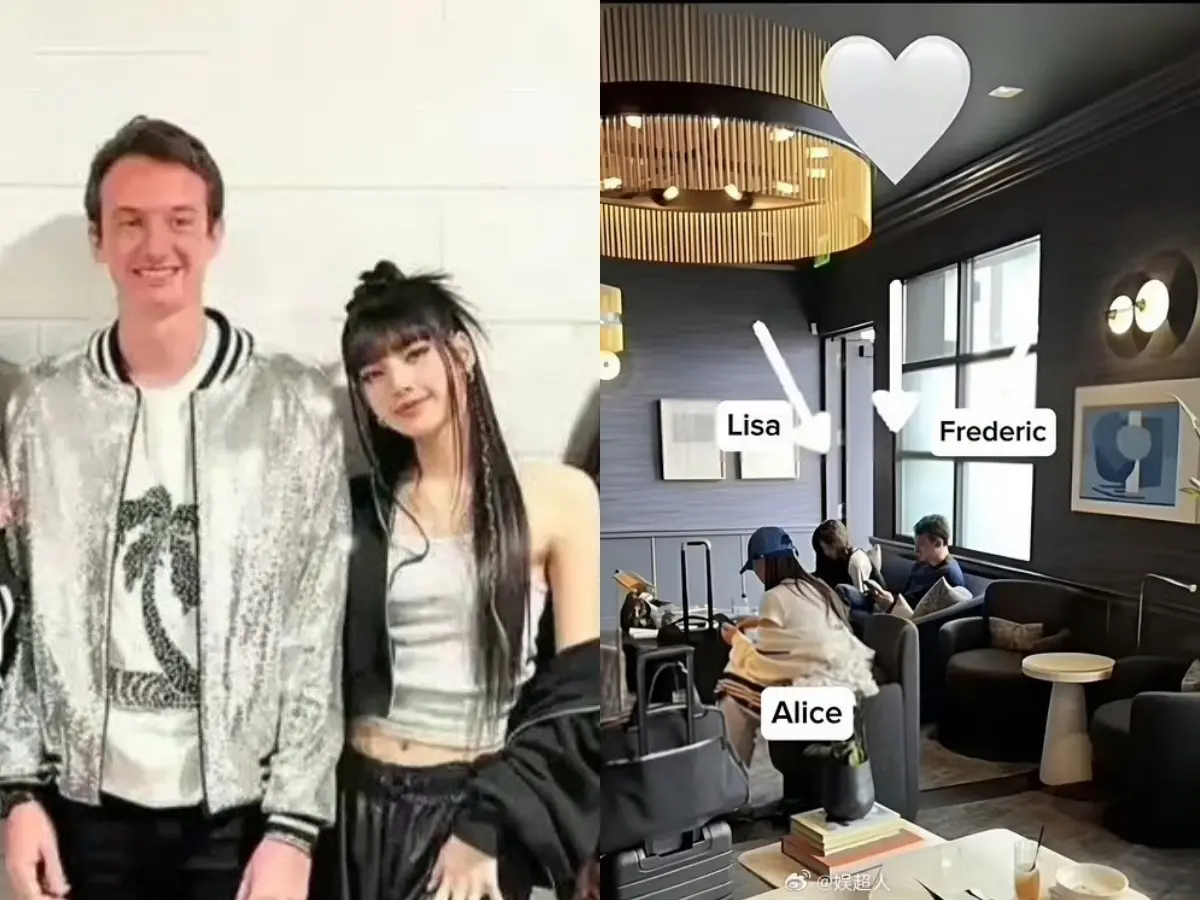 ▲BLACKPINK Lisa（左圖右）被拍到和首富兒子Frederic Arnault（左圖左）一起出現在候機室。（圖／翻攝Frederic Arnault IG、微博）