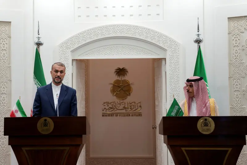 ▲伊朗外交部長艾密拉多拉安（Hossein Amirabdollahian）17日訪問沙國，這是多年來首度有伊朗最高外交官員訪問沙烏地。（圖／美聯社／達志影像）