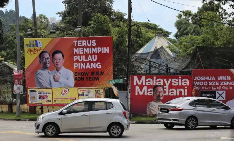 ▲馬來西亞6州選舉8月12日舉行，首相安華（Anwar Ibrahim）領導的執政聯盟保住雪蘭莪、檳城和森美蘭3州控制權。（圖／賴昱伸拍攝）