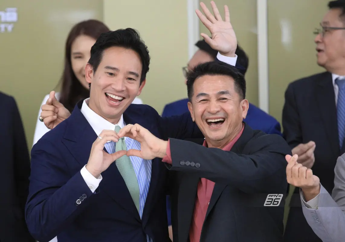 ▲泰國5月大選落幕後，前進黨與為泰黨的分合猶如戲劇情節，為泰黨的背刺行徑，也讓當紅政治明星皮塔總理夢碎。（圖／翻攝自pptvhd36）