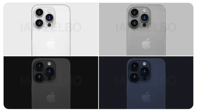 ▲iPhone 15新機發表將在9月13日登場，有外媒分享 iPhone 15 Pro 四款新色渲染圖。（圖／翻攝Ian Zelbo推特）