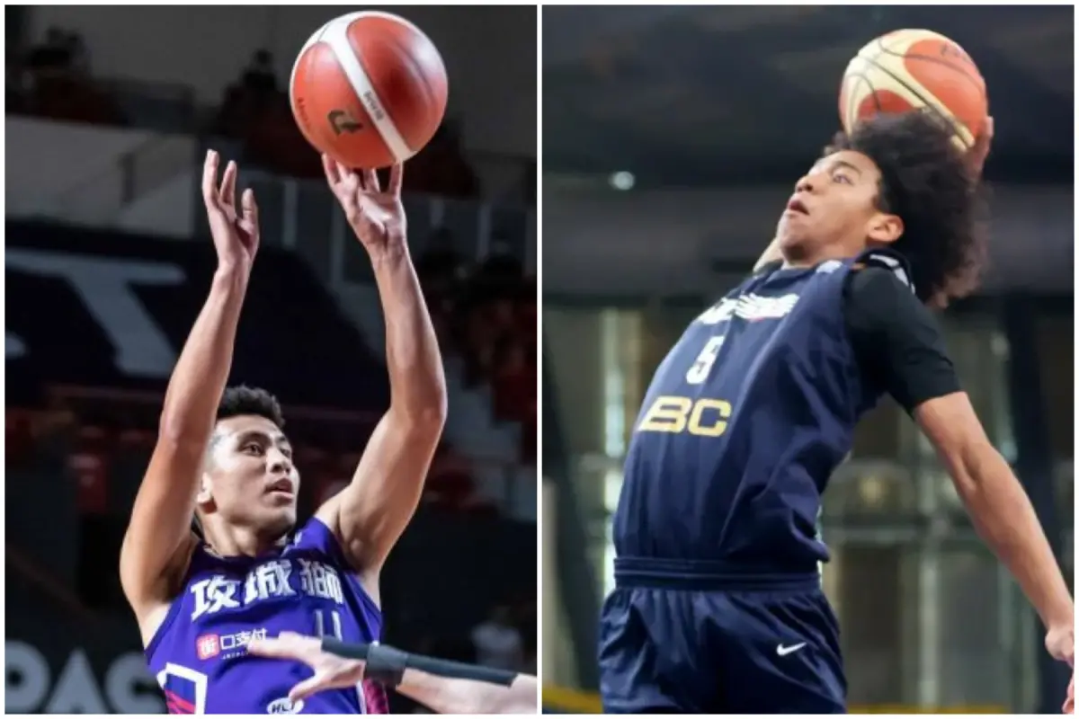 ▲台灣籃球史上最強高中生話題引熱議，高國豪（左）讚賀博天賦滿點。（組圖／攻城獅球團、中華籃協提供）
