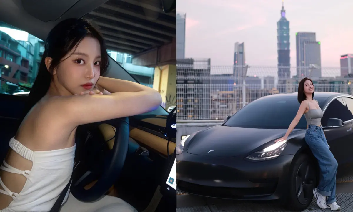 ▲蔡瑞雪穿辣裝開特斯拉遇逆向三寶，部分網友忘記關心她安全，只在意副駕駛座有沒有空位。（圖／蔡瑞雪IG）