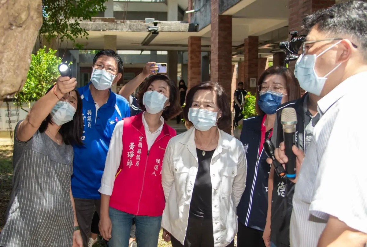 ▲郭台銘宣布參選總統，視察開學前校園防疫整備情形的宜蘭縣長林姿妙以「他（郭）有自己的想法」回應。（圖 ／宜蘭縣政府提供）