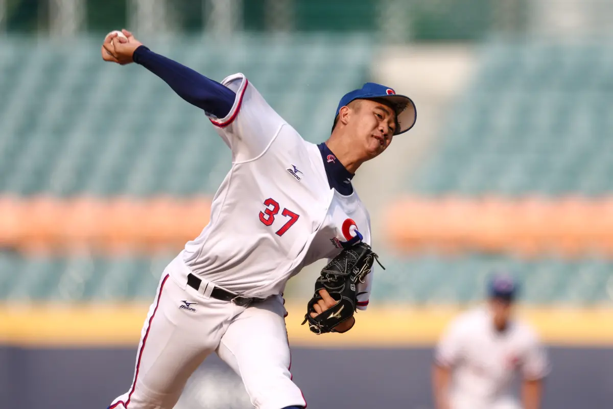 ▲U18世界盃中華隊「火球男」張峻瑋先發對決墨西哥。（棒協提供）