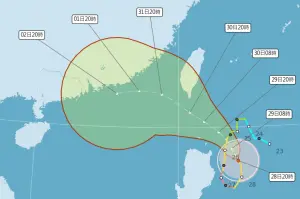 ▲蘇拉颱風路徑持續朝台灣逼近，中央氣象局已發布「海上警報」，提醒民眾，週三至週四風雨最為劇烈。（圖／翻攝中央氣象局官網）