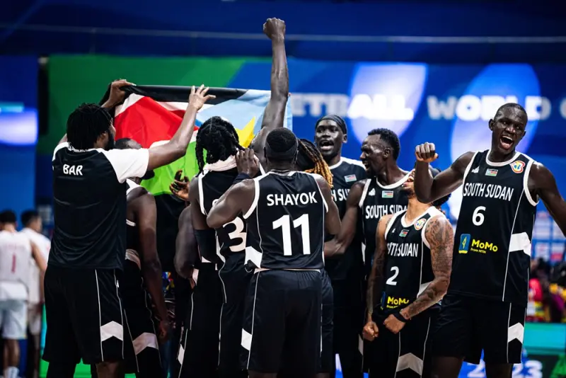 ▲南蘇丹在籃球FIBA世界盃男籃小組賽中89:69大勝中國大陸，取得隊史在世界盃的首勝。（圖／取自FIBA）