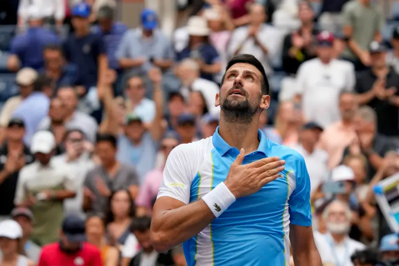 ▲塞爾維亞名將Novak Djokovic在美網次輪以6:4、6:1、6:1擊敗西班牙選手Bernabe Zapata Miralles晉級到賽會第3輪。（圖／美聯社／達志影像）