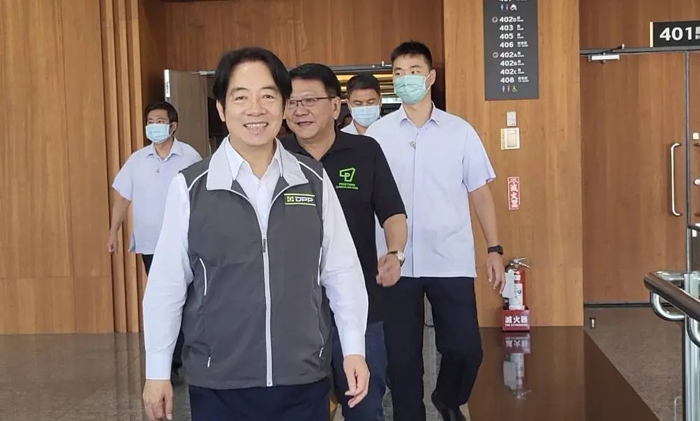 ▲活動結束後，賴清德心情看似不錯。（圖／記者陳佩君攝，2023.08.31）