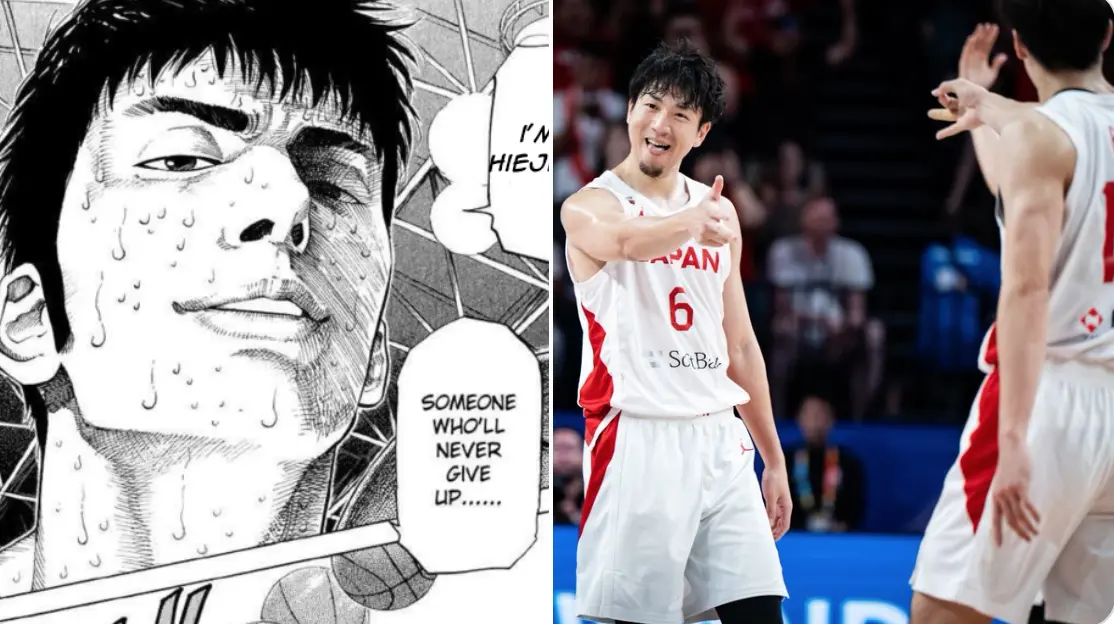 ▲FIBA官方以三井壽來比擬比江島慎，他幫助日本隊逆轉強敵委內瑞拉。（圖／FIBA官方推特）