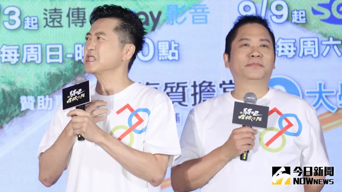 ▲哈林庾澄慶（左）透露他是帶著肩膀舊傷，照樣騎單車環島，卻被爆料跟卜學亮一路鬥嘴吵架，還吵到差點進警局。（圖／記者鄭孟晃攝影）