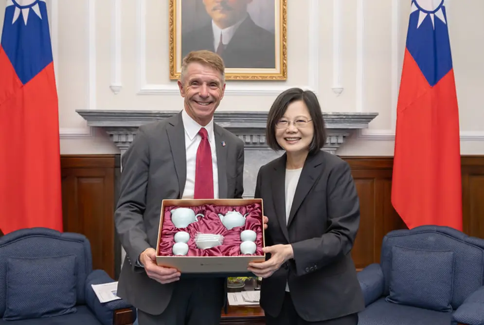 ▲蔡英文接見「美國聯邦眾議院軍事委員會魏特曼（Rob Wittman）副主席訪問團」。（圖／總統府提供）