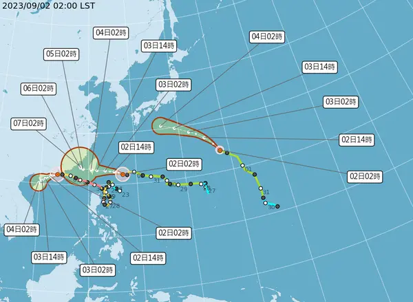 ▲海葵颱風中度颱風海葵逐步逼近台灣，中央氣象局（1）日晚間已經發布海上颱風警報，今（2）日上午將發布陸上警報。（圖/中央氣象局）