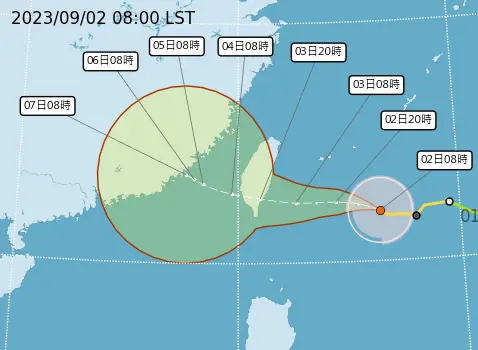 ▲海葵颱風最快將在今（2）日上午發陸上警報，（圖／中央氣象局）