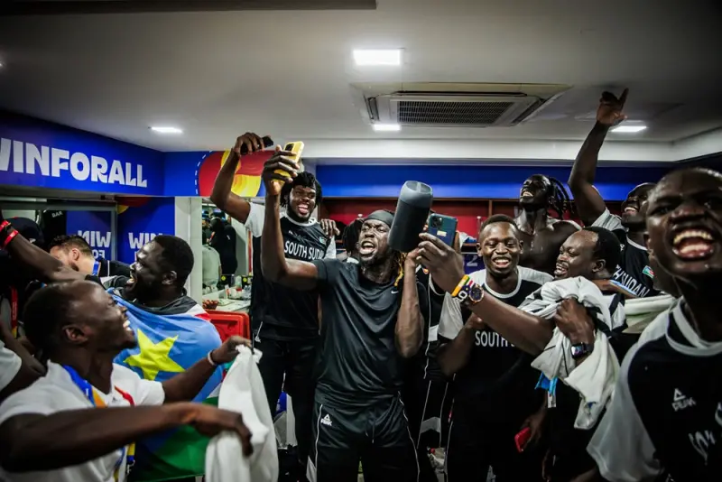 ▲南蘇丹排名賽以101:78戰勝安哥拉，取得本屆世界盃非洲賽區唯一的奧運名額。（圖／取自FIBA）