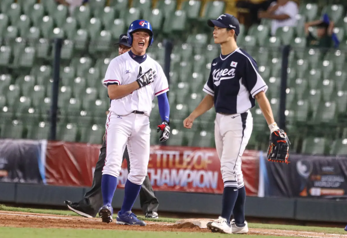 ▲U18世界盃邱鑫對韓國全場3打數2安打，擊出勝利打點。（NOWnews資料照）