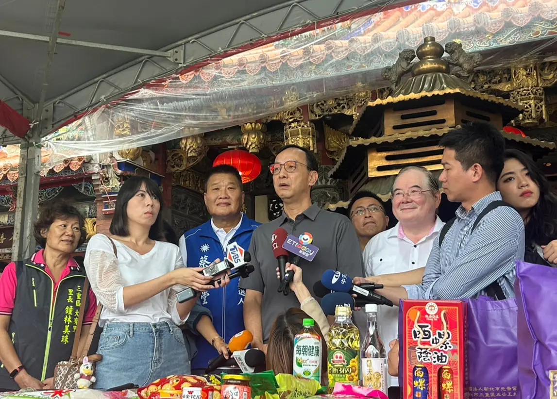 ▲國民黨主席朱立倫認為，唯有團結一心才可以勝選。（圖／記者林怡昕攝，2023.09.04）