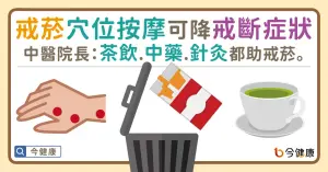 戒菸穴位按摩可降戒斷症狀！中醫院長：茶飲、中藥、針灸都助戒菸。
