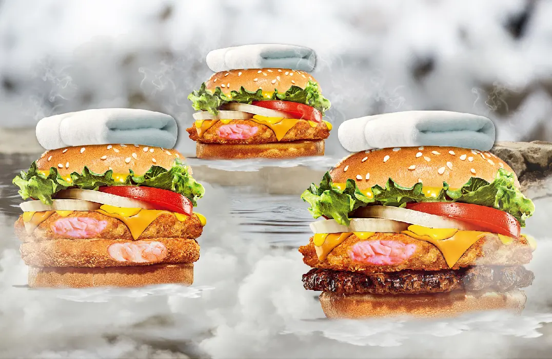 ▲台灣麥當勞開賣高價385元的野生美洲「螯龍蝦堡」。漢堡王今起力推「野生真鮭魚堡」，99元起就開吃。逗得粉絲笑說「今天很嗆」。（圖／漢堡王提供）