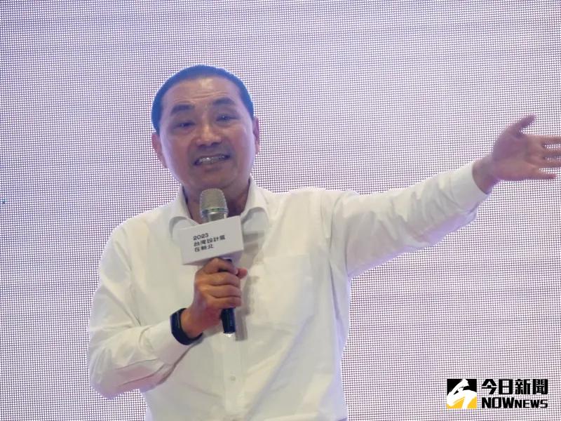 ▲侯友宜出席2023台灣設計展開展宣傳記者會，致詞邀請大家來新北用友誼的手Ο（圈）起全台。（圖 ／記者吳嘉億攝，2023.09.05）