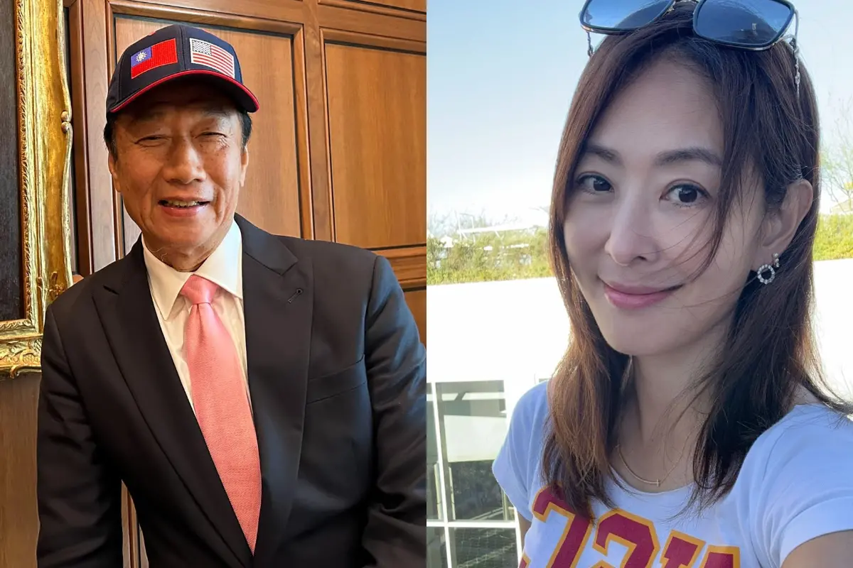 ▲賈永婕（右）被外傳是郭台銘副手人選，她今日被問及是否有意願從政，僅幽默回應：「我是正的正的。」（圖／翻攝自臉書）