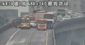 國1五楊高架橋「多車連環撞」！現場回堵3公里　全線封閉中
