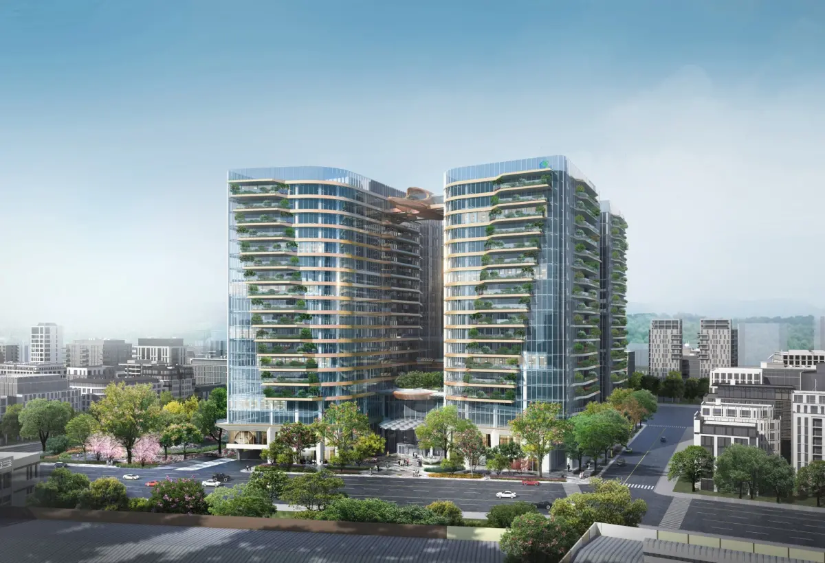 ▲頂級商辦京華廣場地下3樓藏2.5米厚「防空碉堡」，執行建築全生命週期應用，大幅減少施工期與碳排量來響應低碳排政策。（模擬圖／鼎越開發提供）