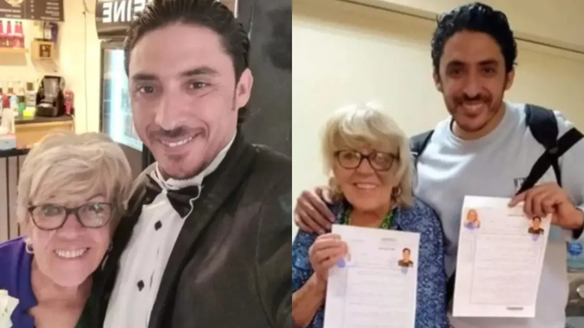 ▲英國一位80多歲老婦人瓊斯（Iris Jones），在3年前於網路上認識37歲的鮮肉男穆罕默德，雙方一見鍾情並結婚。（圖／FB@Iris Jones）