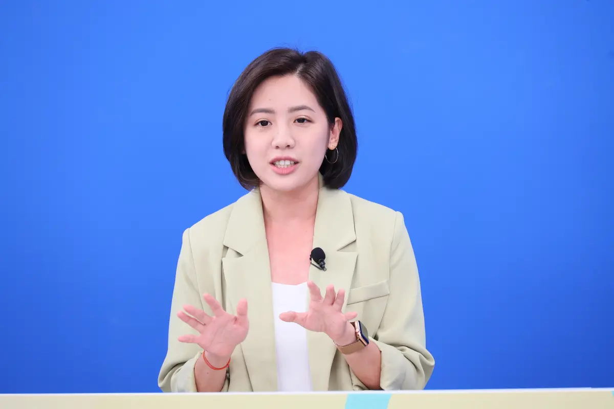 ▲民眾黨台北市議員黃瀞瑩掛保證，黨主席柯文哲一定選到底。（圖／記者鄭孟晃攝，2023.09.07）