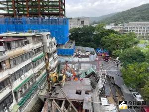 ▲北市大直街房屋坍塌現場。（圖／記者陳明中攝，2023.09.08）