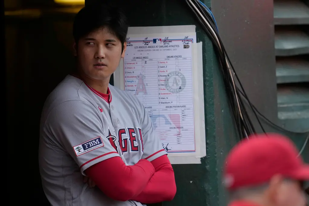 ▲天使隊日籍二刀流好手大谷翔平手肘尺側副韌帶（UCL）撕裂傷，連續8場都無法先發。（圖／美聯社／達志影像）