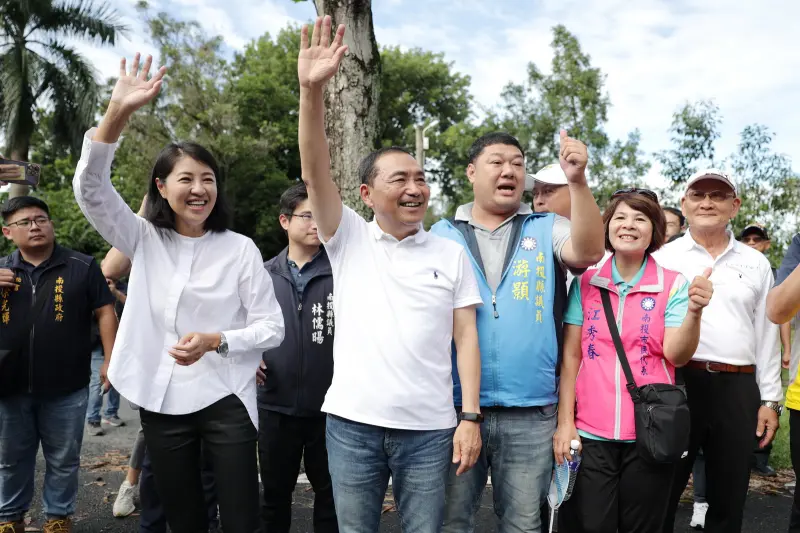 ▲國民黨總統參選人侯友宜今早到南投中興新村，拉抬立委參選人游顥選情。（圖／南投縣政府提供，2023.09.09）