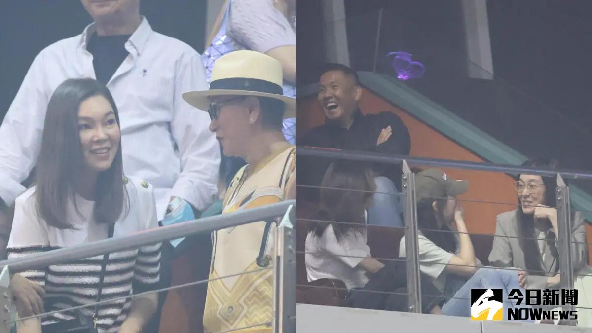 ▲王力宏今晚在小巨蛋開唱，好友陳建州（右上）與妻子范瑋琪都在VIP包廂開懷大笑。另外，郭台銘的妻子曾馨瑩（左圖左）也來朝聖追星，還遇到媽媽的偶像徐楓（左圖右）。（圖／記者鄭孟晃攝影）