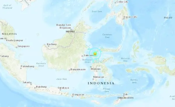 ▲印尼9日晚間10點多發生規模6.0地震。（圖／翻攝自USGS）