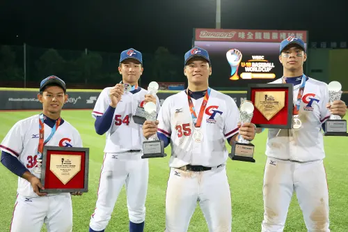 U18世界盃/張趙紘雙冠王中華隊4人獲獎 個人獎、全明星隊出爐