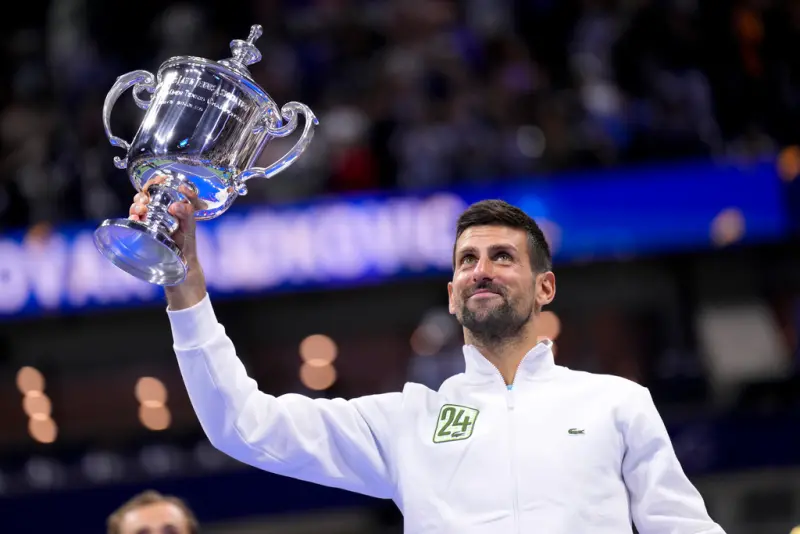 ▲Novak Djokovic在美網男單決賽上，縮短來回拍數，並且用發球上網給對手造成壓力。（圖／美聯社／達志影像）