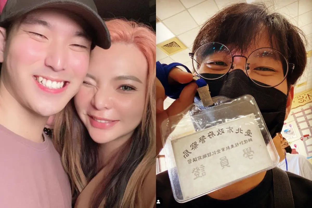 ▲宋晉賢（左圖左）今年3月與小甜甜（左圖右）簽字離婚，近期轉職成為Uber司機，沒想到才剛上路就遭逢車禍。（圖／翻攝自宋晉賢IG）