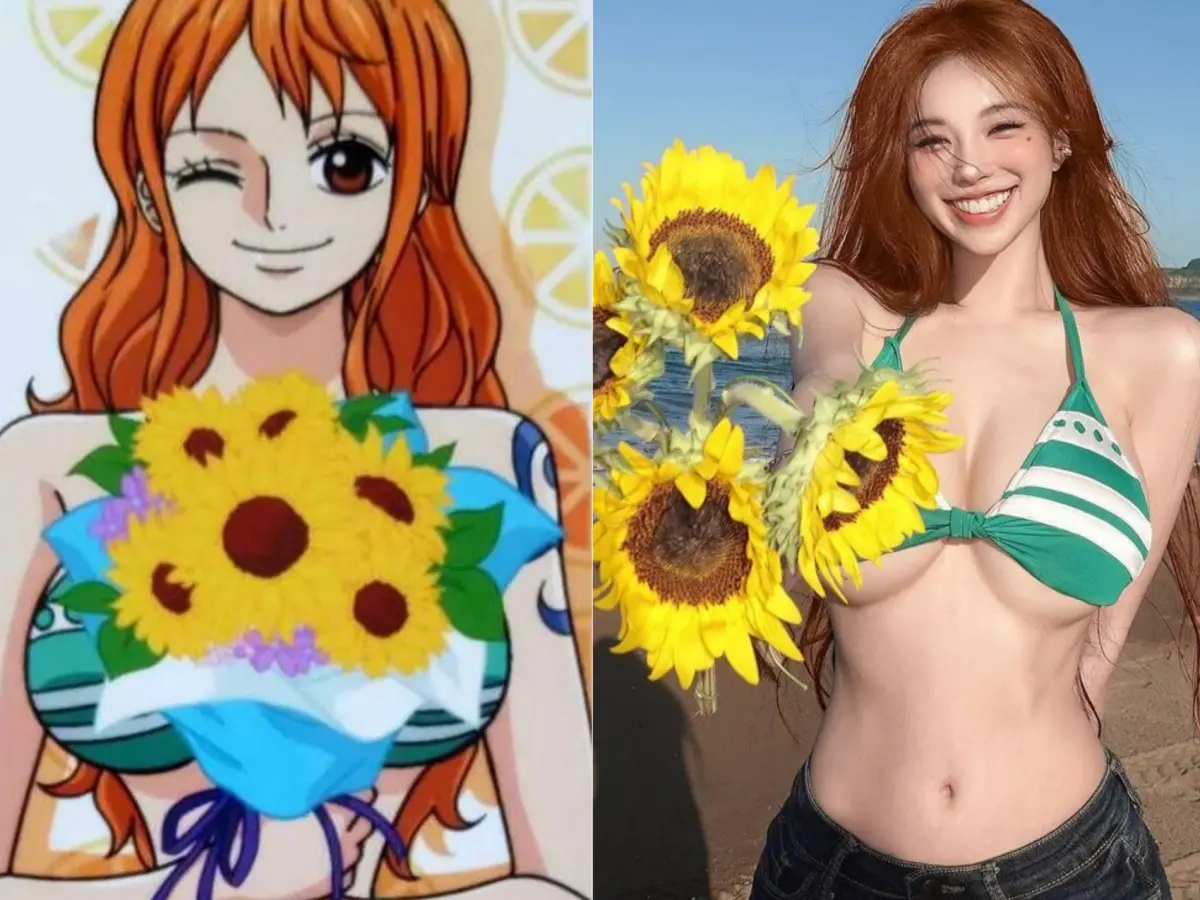 ▲「世新女神」黃琳神複製動漫《航海王》中的娜美，瞬間吸引4.6萬粉絲朝聖，狂按愛心喊「真人版哪美該找你去演」。（圖／IG@lovelynnboo）