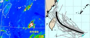 ▲目前台灣東南東方海面有「熱帶擾動」，路徑則有往台灣逼近的趨勢。（圖／「三立準氣象．老大洩天機」）