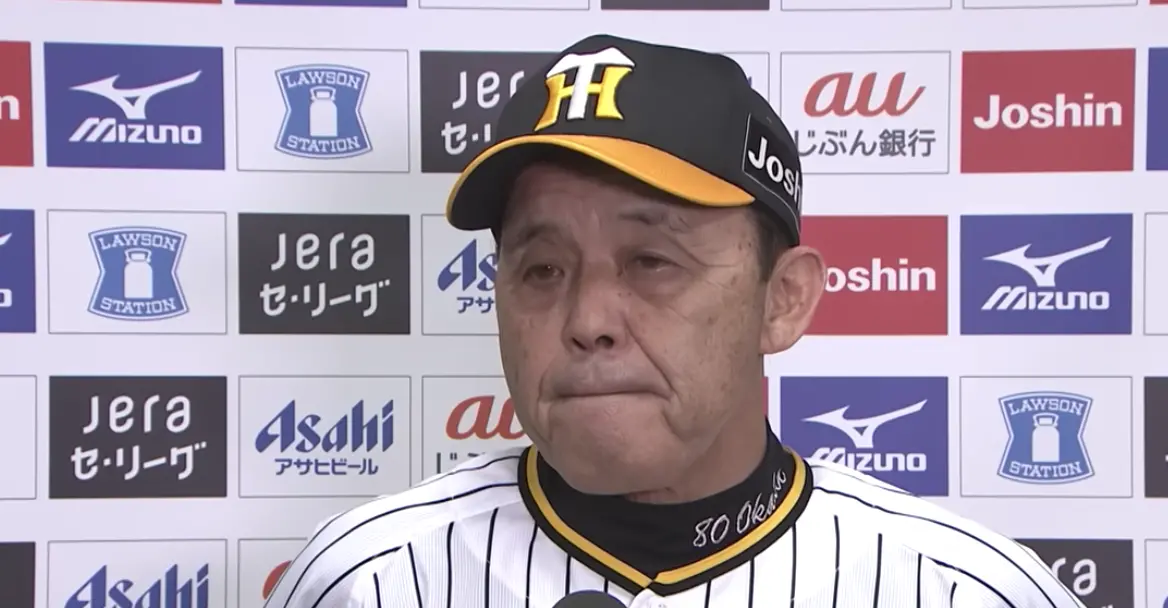 ▲阪神虎監督岡田彰布，喊出優勝口號用「那個」，十分逗趣。（圖／朝日電視台）