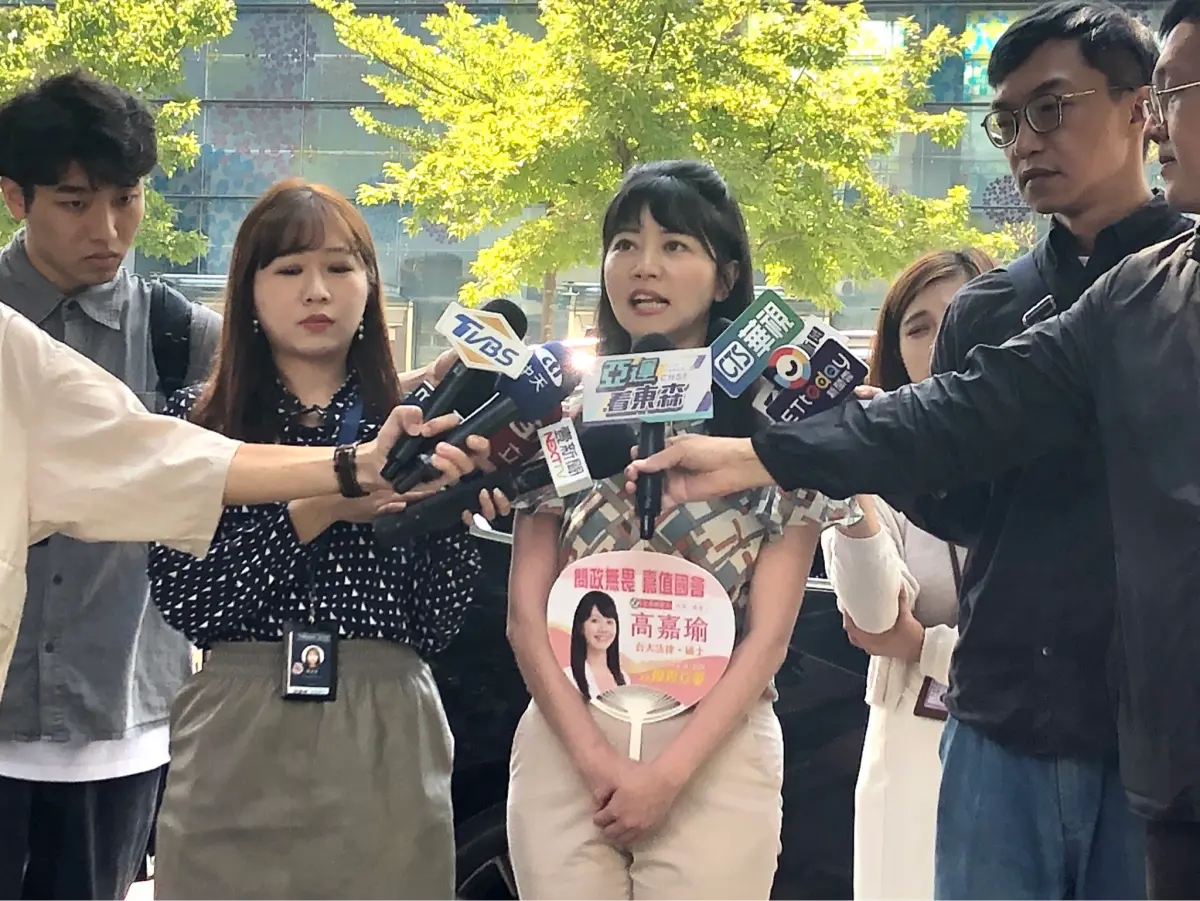 ▲高嘉瑜上午在南港區民活動中心舉行「和平保台，溫暖好政，施政願景說明會」。（圖／記者顏俊強攝，2023.09.16）