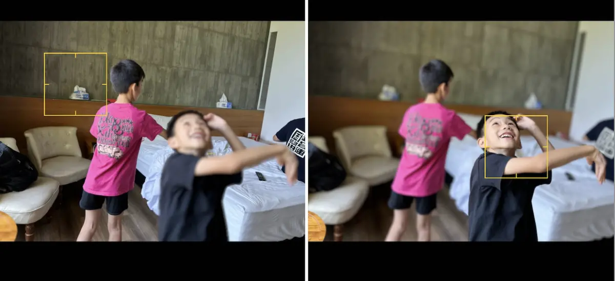 ▲iPhone 15手機加入先拍照後對焦功能，而該功能經記者實測 iPhone 14 Pro 上升級到iOS 17 也能使用。（圖／周淑萍攝）