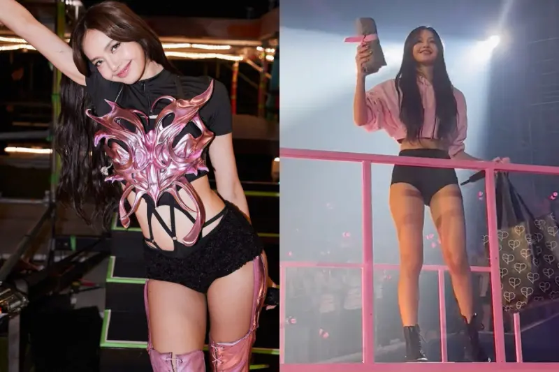 ▲Lisa昨日在首爾巡演最終安可場上，因服裝太過火辣引起爭議，不少網友批評：「Lisa根本就是直接穿著安全褲上台。」 （圖／翻攝自IG、推特）