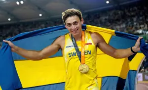 田徑／瑞典撐竿跳天才Duplantis又打破世界紀錄　6公尺23輕鬆奪金
