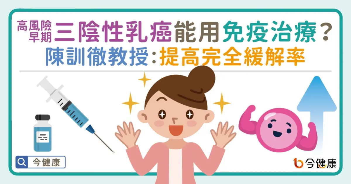 ▲高風險早期三陰性乳癌能用免疫治療？陳訓徹教授：提高完全緩解率